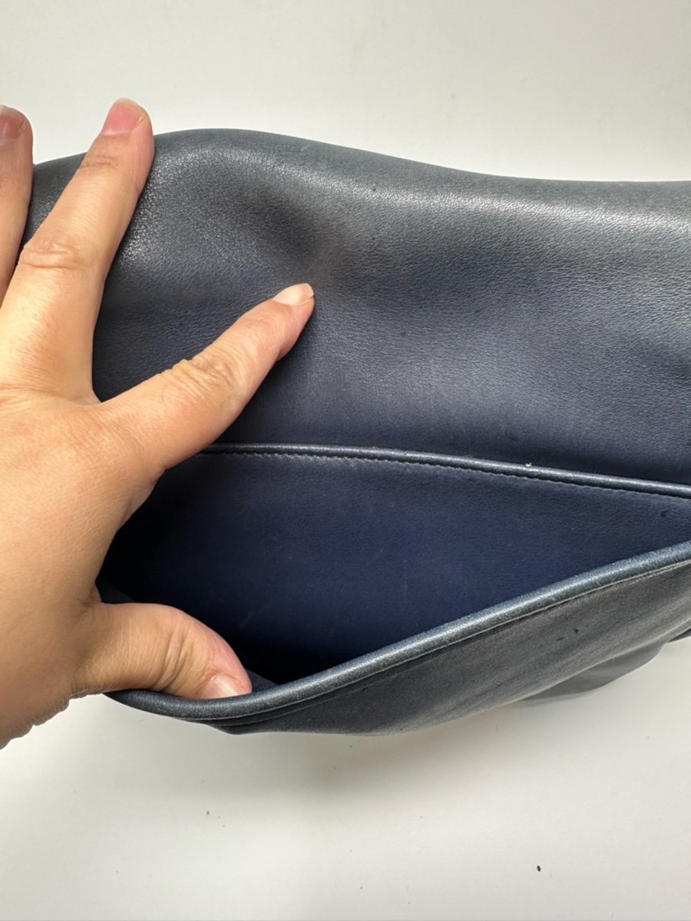 Vintage Coach 9029 Ergo Flap Leather Shoulder Bag Blue Made In USA - Picture 13 of 15